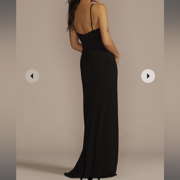 asymmetrical cowl neck jersey sheath dress - Picture 2 of 6